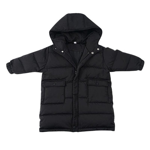 Children's Down Jacket 90 White Duck Down Long Knee Thickened Hat Jacket